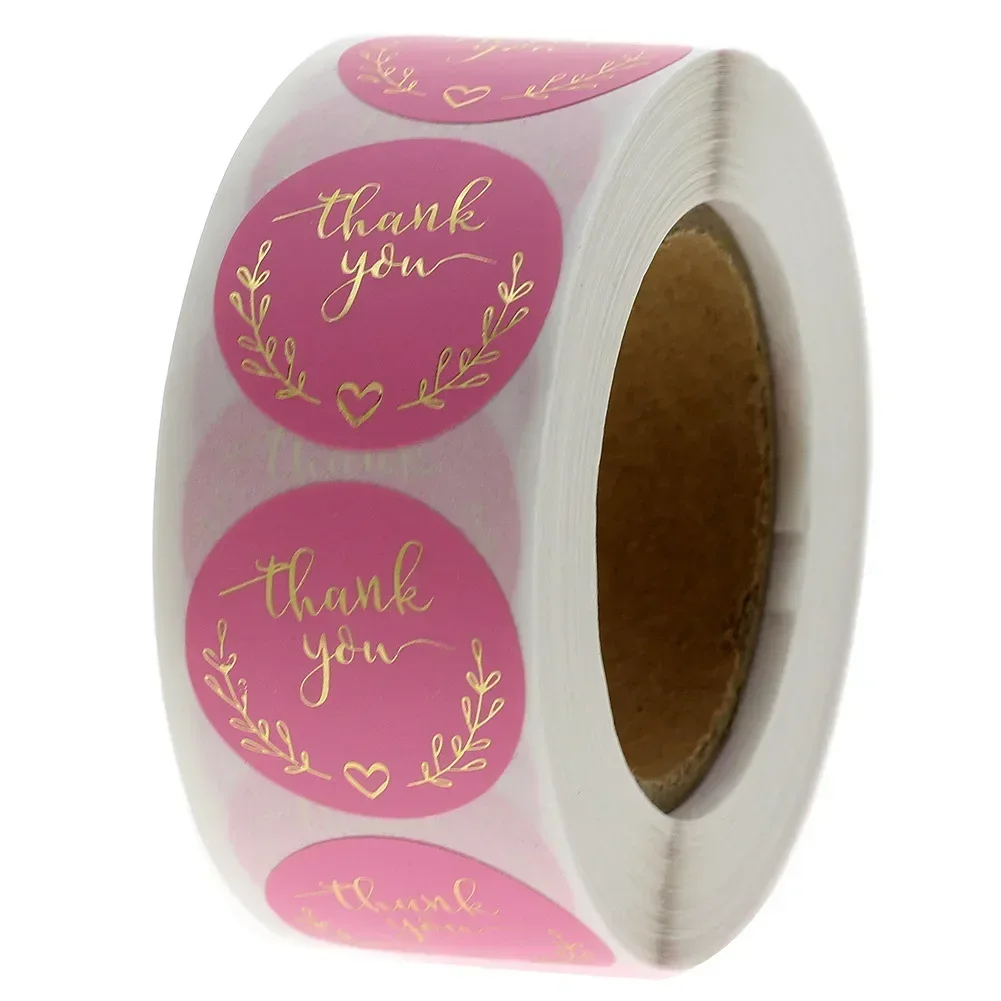 Stationery Supply Business - Adesivos de Agradecimento em Papel Rosa