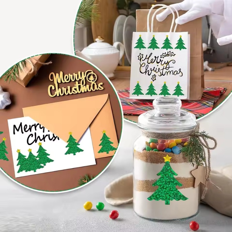 Ideal Stationery & Office Supply - Adesivos de árvore brilhante de Natal