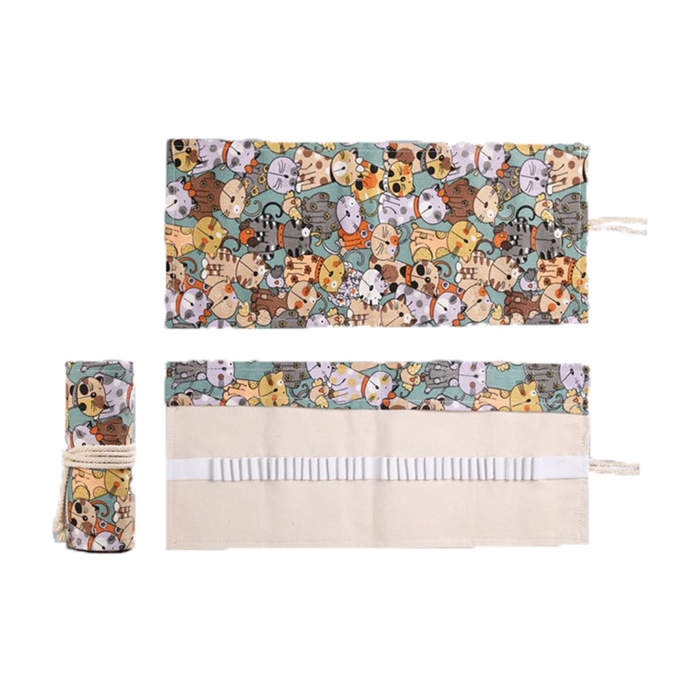 Pen Pouch Roll - Criativo meninos meninas bonito gato rolo