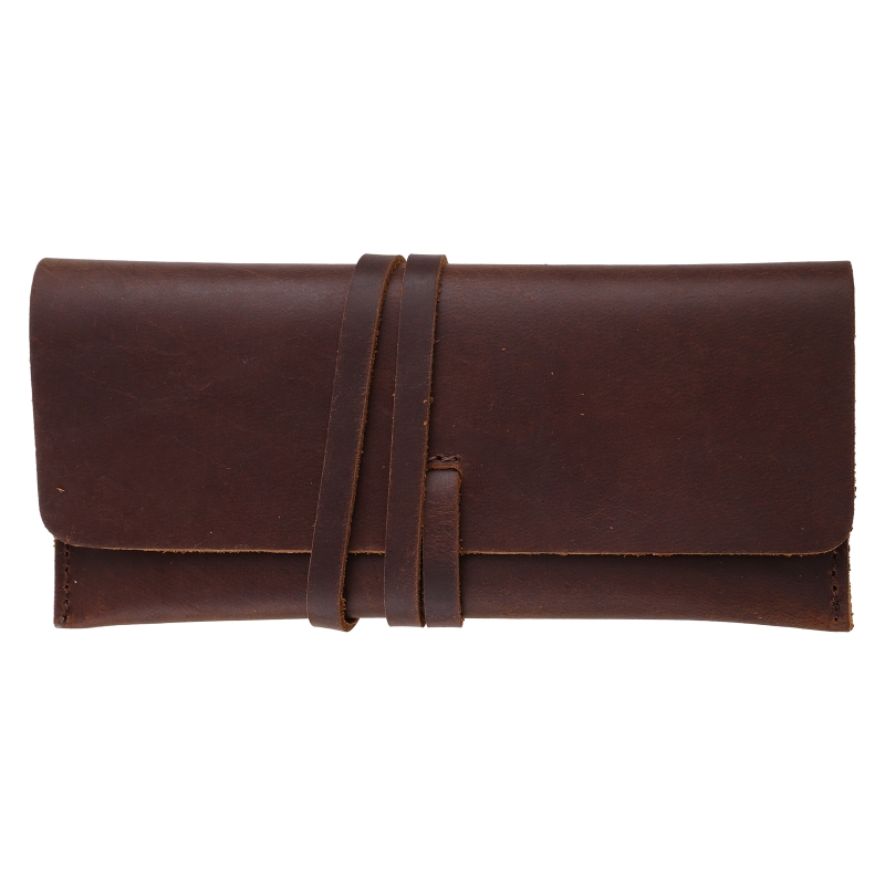 Estojo de couro de vaca artesa - Pen Pouch Roll avaliação e preço